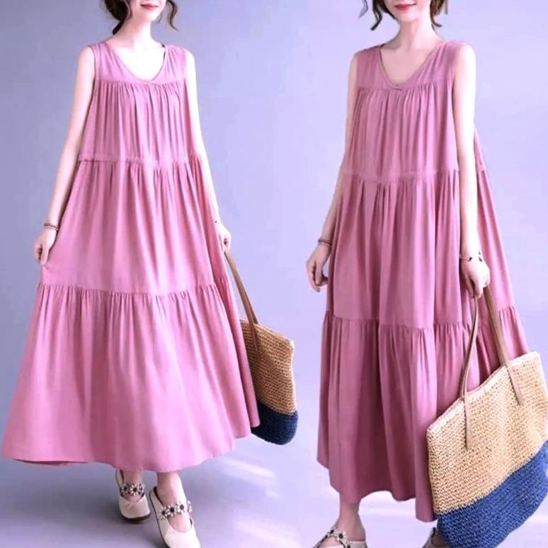 Terlaris Lola Dress Lekbong/Inner Dress Wanita/Dress Katun Rayon
