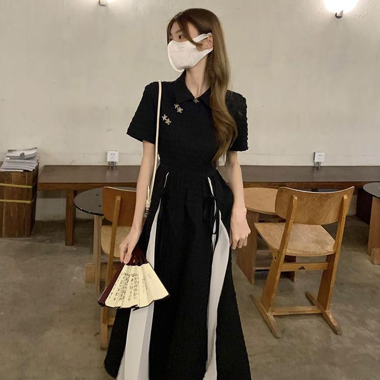 Garansi Black Harajuku Dress Retro/Gaun Harajuku/Dress Hitam Harajuku