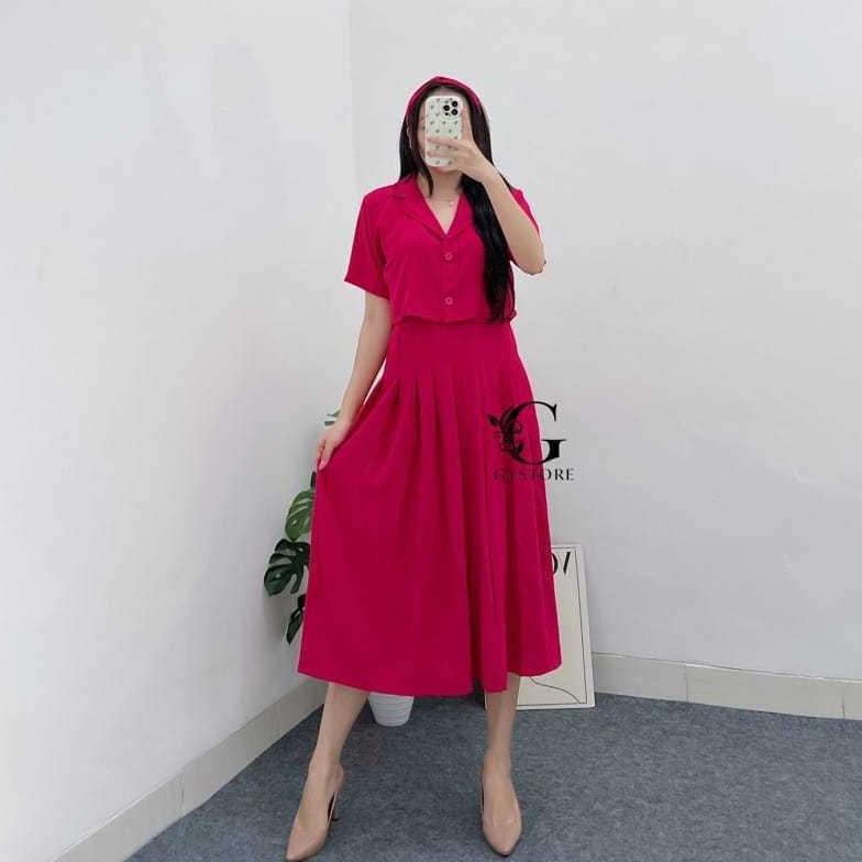 Harga Miring Setelan Crinkle Rok Dan Atasan Import Terbaru Set Crinkle Wanita Jumbo Setelan Crop Dan