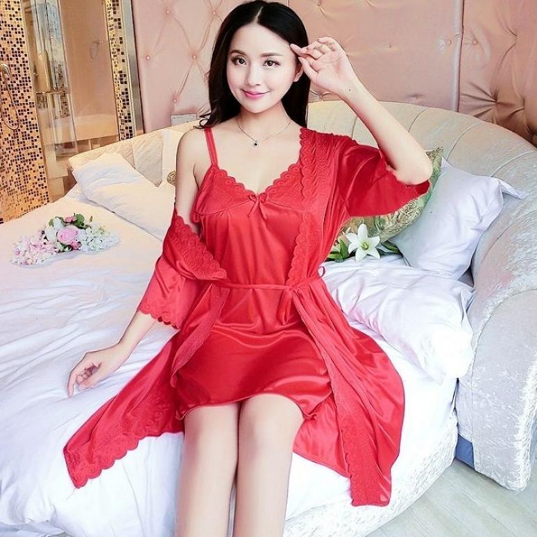 Terbaru Baju Tidur Lingerie Sexy Kimono Tricot Satin Import