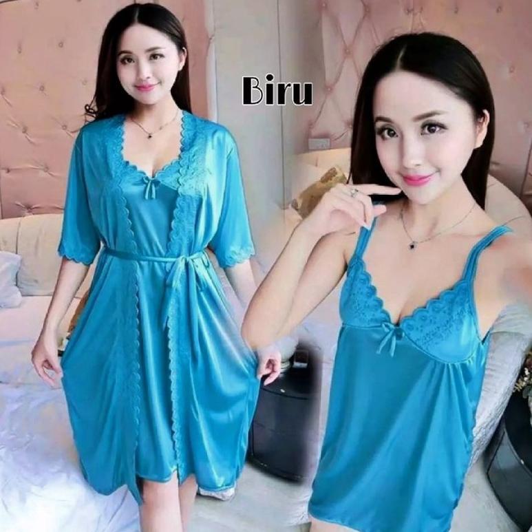 Sale Baju Tidur Lingerie Sexy Kimono Tricot Satin Import