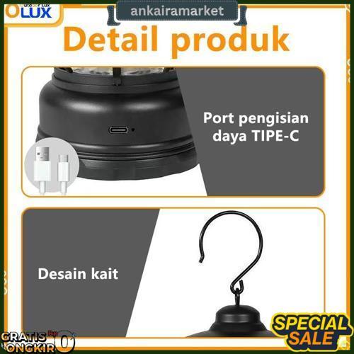 Olux Retro Lentera Lampu Camping Gantung Retro Model Petromax / Lampu Camping Patromax Outdoor / Lam