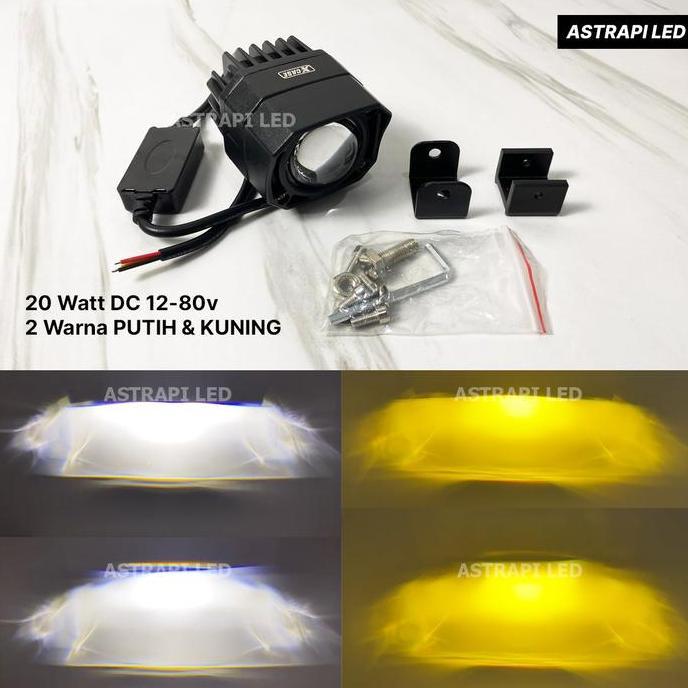 LAMPU TEMBAK MOBIL MOTOR SUPER TERANG BILED KOTAK PUTIH KUNING 2 WARNA X-CASE TERBAIK