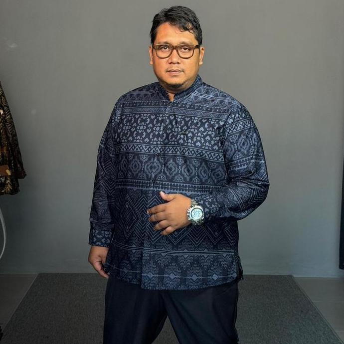 Kemeja Koko Pria Muslim Motif Batik Islami Premium 100% Cotton Lengan Panjang Jumbo Bigsize Allshop