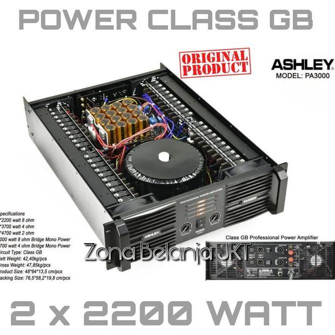 TERMURAH - POWER AMPLIFIER ASHLEY PA 3000 2CH 2 X 2200 WATT CLASS GB ORIGINAL