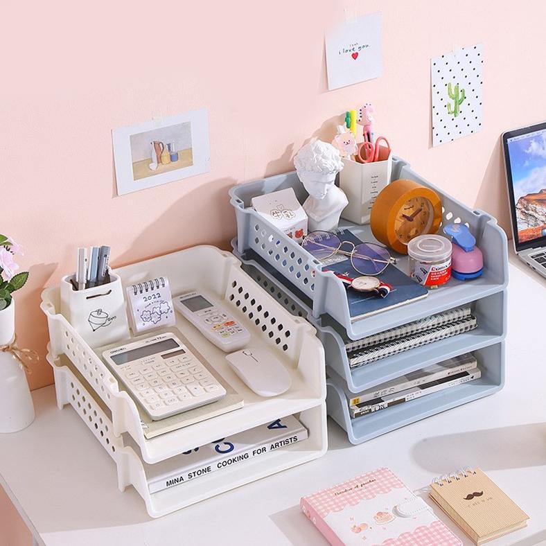 Starlight Rak Meja Tempat File Susun Dokumen Kantor Rak Berkas Stationery Rak Baju Kamar Mandi Rak K