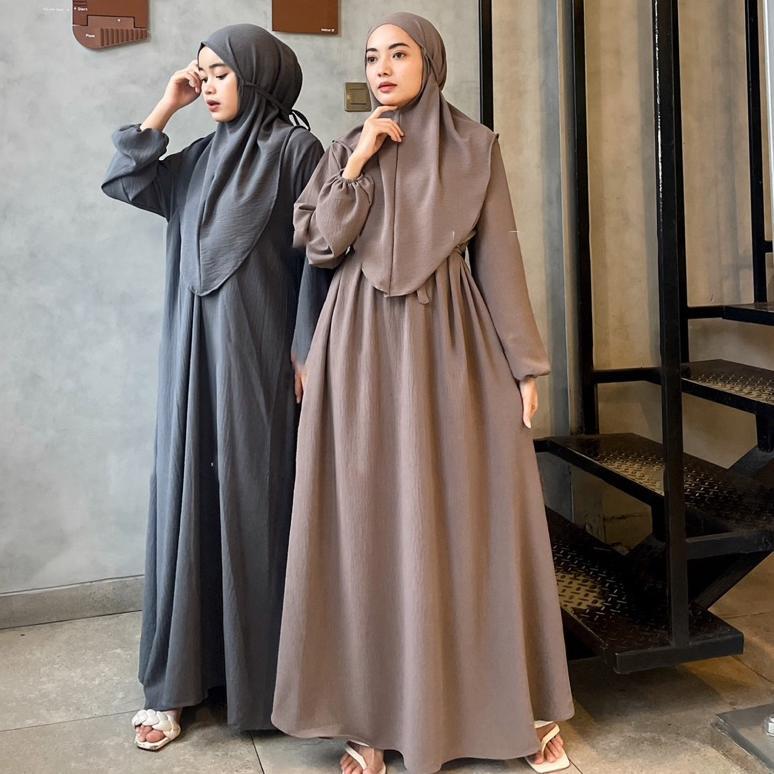 ORIGINAL NAJWA - SET GAMIS FATIMAH SYARI KERUDUNG TERBARU CRINGKLE AIRFLOW