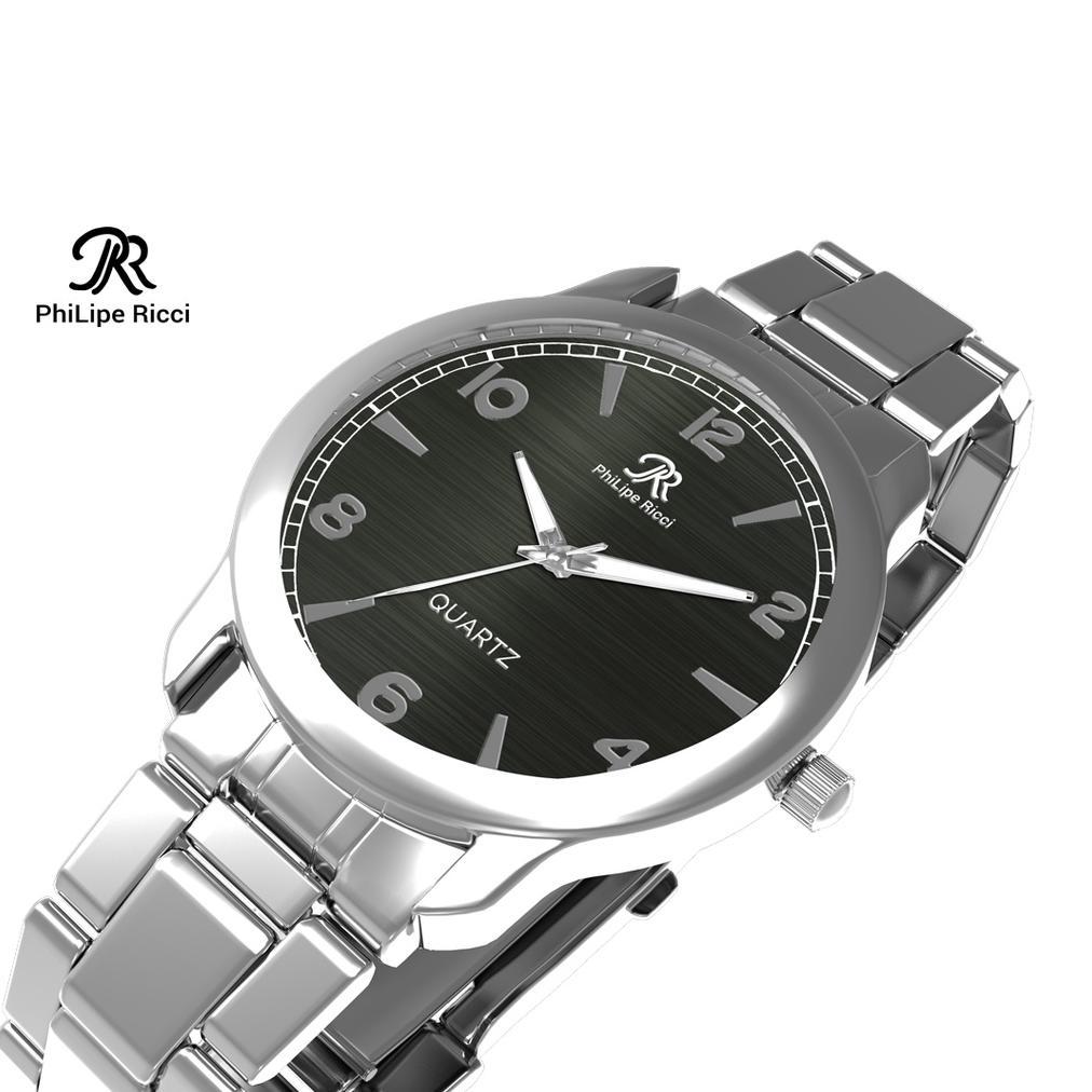 hot philipe ricci jam tangan pria besi rantai analog original pr13 free box