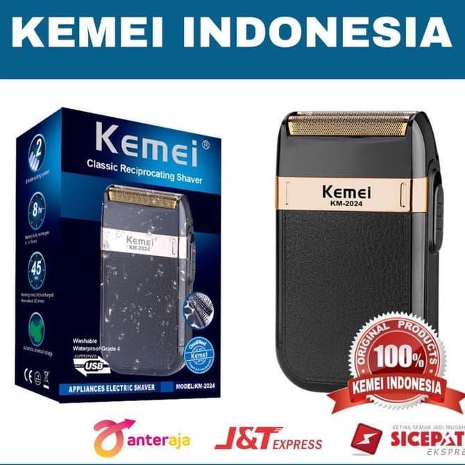 KEMEI KM-2024 SHAVER WATERPROOF ALAT MESIN CUKUR JENGGOT KEMEI KM 2024