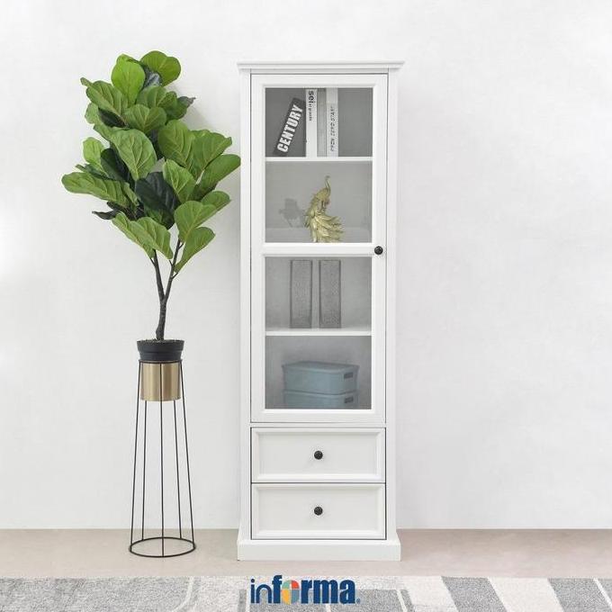 Informa Naco Rak Buku - Putih Lemari Pajangan Lemari Hias Kabinet Buku Tempat Penyimpanan Organizer 