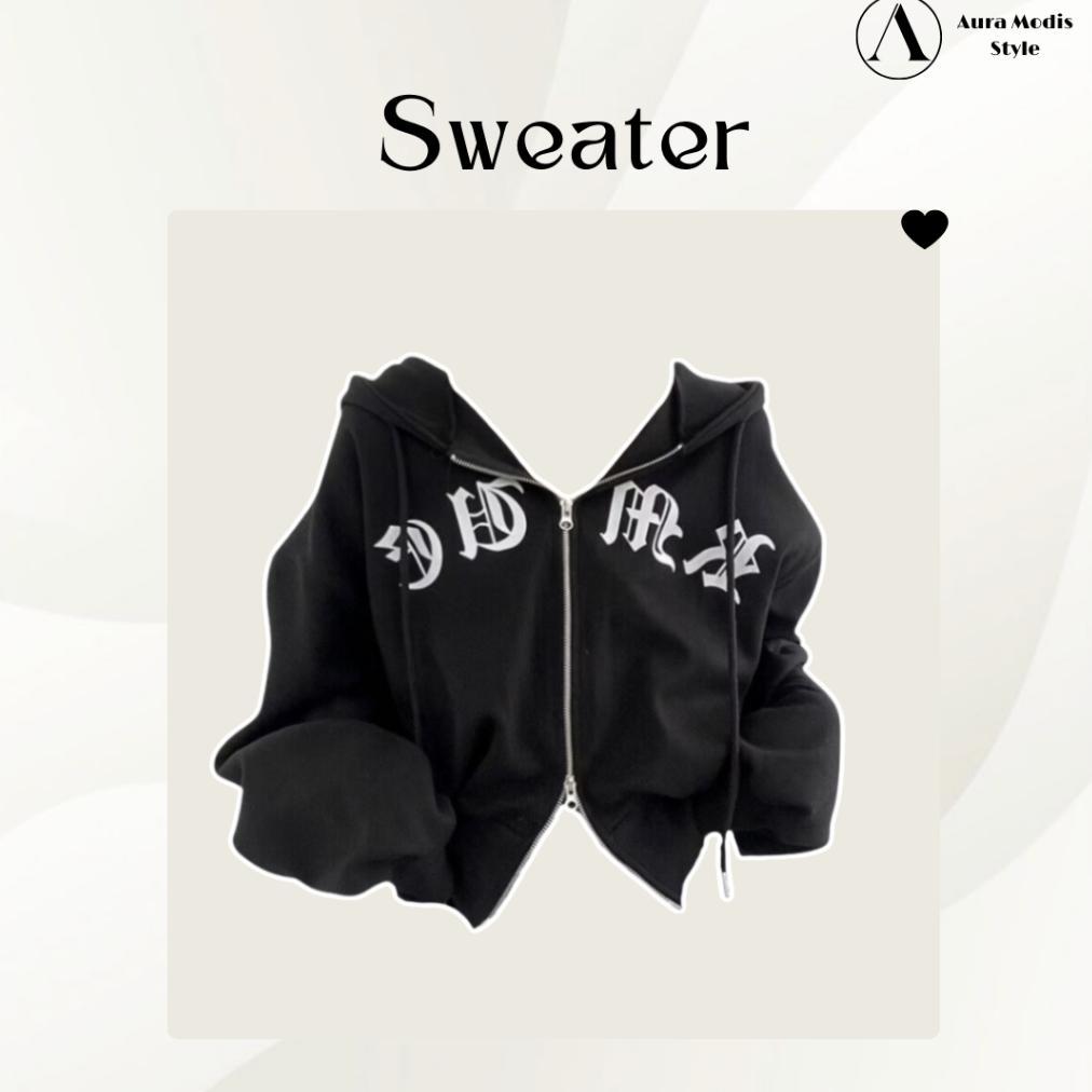 Disc Setelan 4In1 Wanita Premium | Sweater Crop Fleece Adem | Celana Cargo Hitam Jumbo Anti Gerah | 
