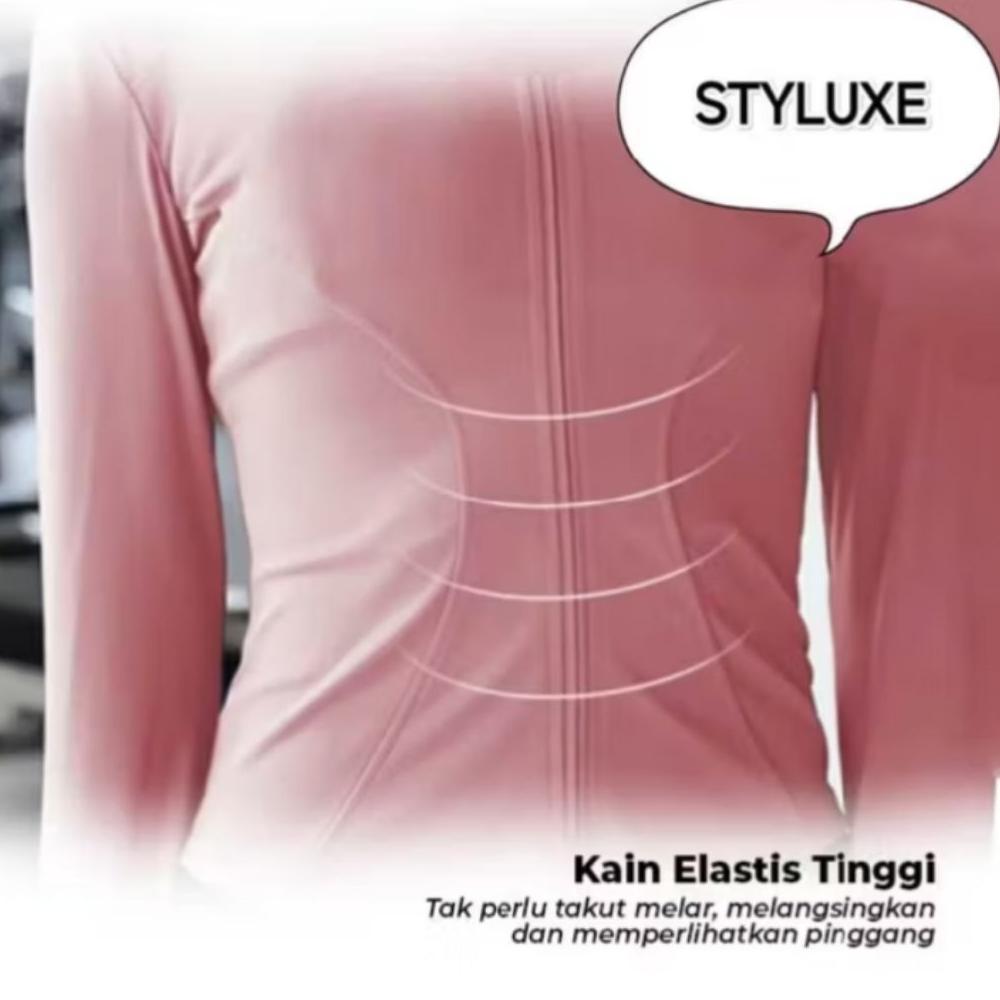 Grade Ori (Jaket Fit Body) Olahraga Wanita Lengan Panjang Untuk Yoga/Fitnes Sport Anti Uv Upf50+ Bah