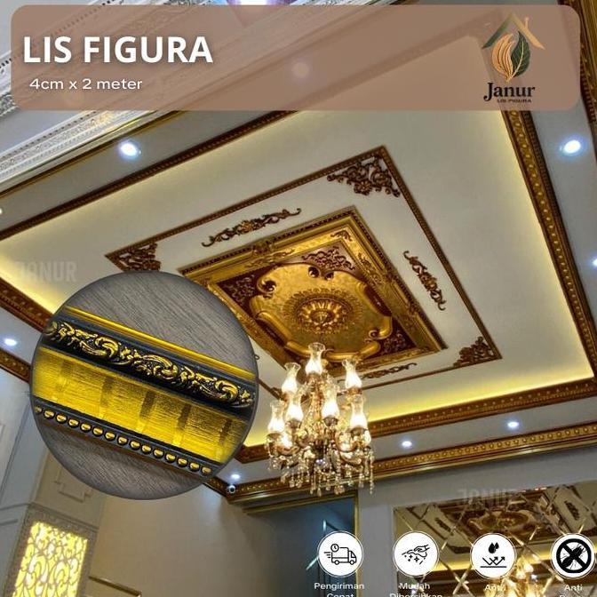 Janur Lis Pigura 4cm X 2 Meter List PVC Plafon Figura Bingkai Foto Frame Dinding Dekorasi Atap Rumah
