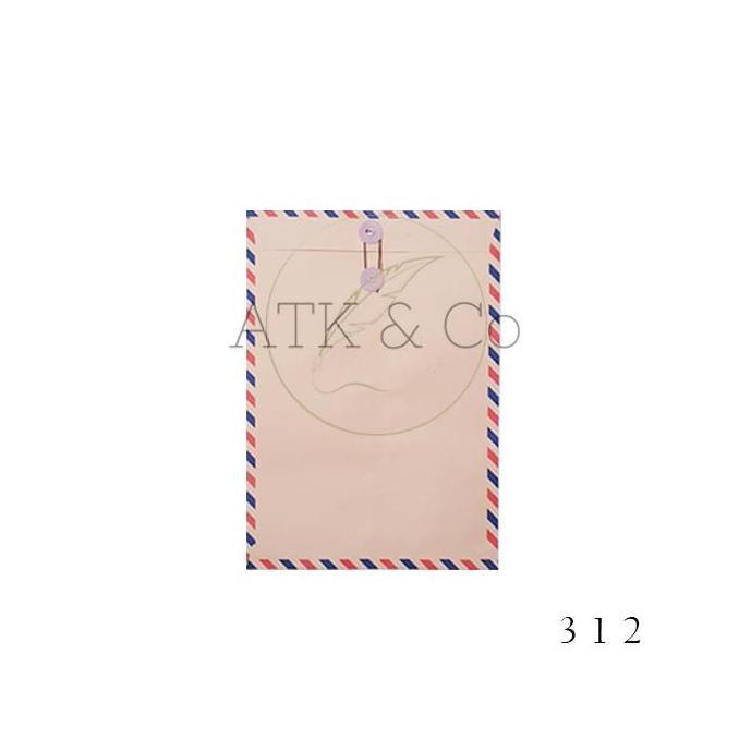 Amplop Coklat Tali 312 Fox - Map Airmail Dokumen Surat Lamaran Kerja Brown Kraft String Button Envel