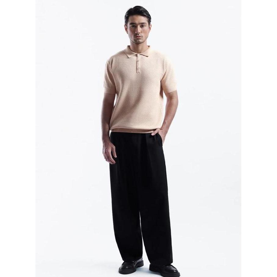Heymale Danzell Polo Knit Textured Kaos Polo Knit Pria