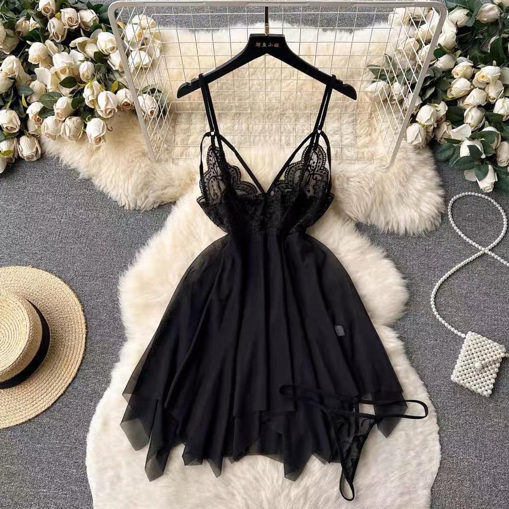 Saless Crystal Lingerie Sexy Baju Tidur Dinas Malam Wanita / Lingerie Sexy Baju Tidur Sexy Wanita 32