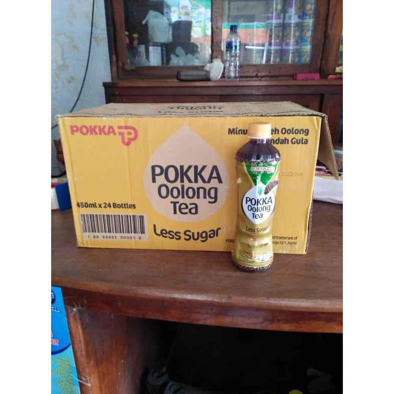 Pokka Oolong Tea Botol Less Sugar 450 ml - 24 Botol per Dus Minuman Teh Oolong Exp Nopember 2026