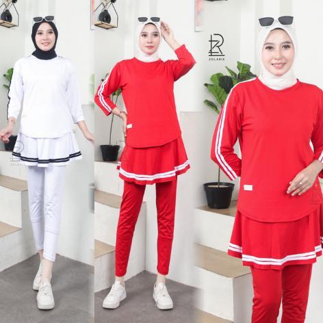 Grade Ori Atlana Set - One Set Jersey Zumba Yoga Tenis Bersepeda Olahraga - Setelan Rok Legging