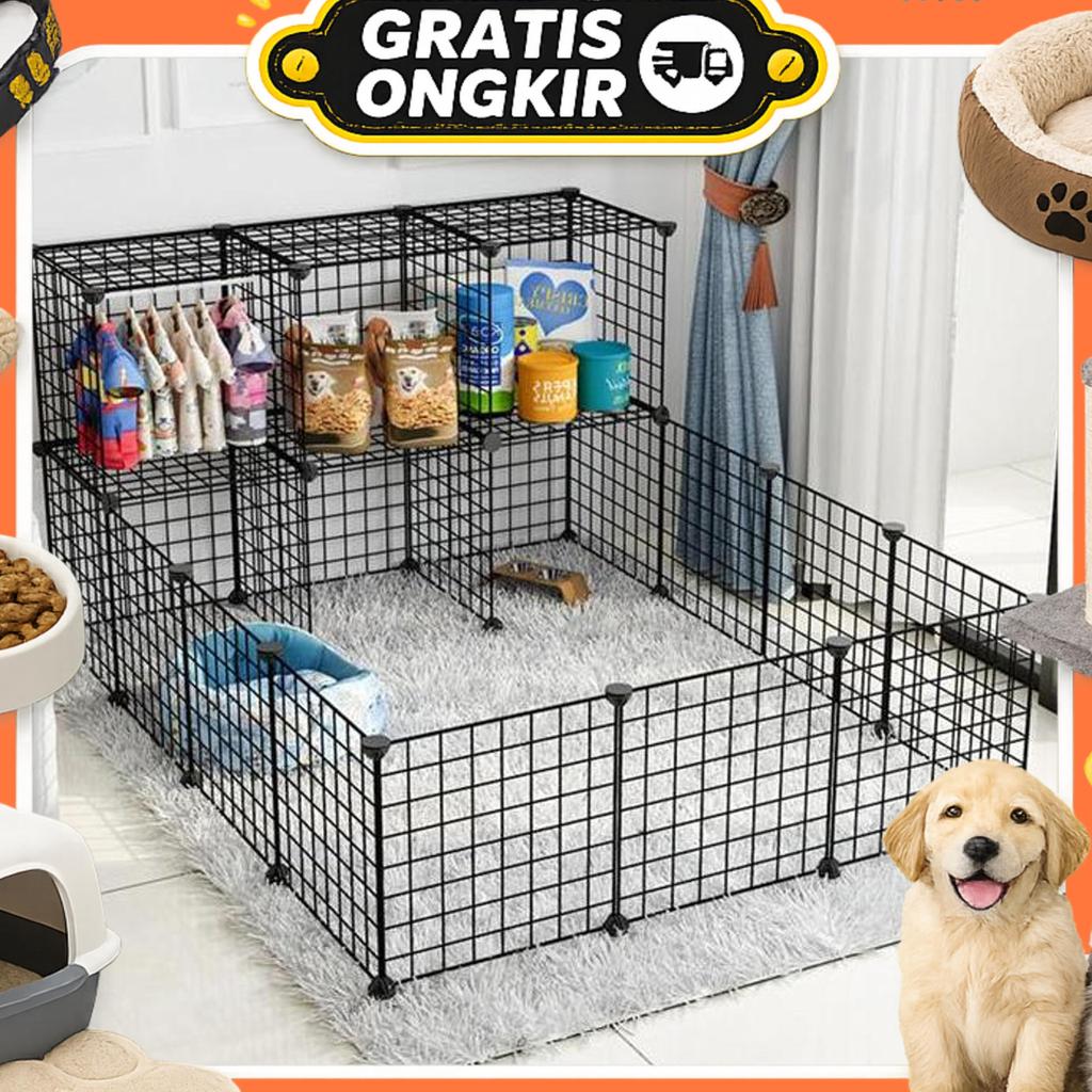 Pagar Anak Kucing Peliharaan Perlengkapan Hewan Peliharaan Pagar Hewan Peliharaan Kandang Bagian Sam