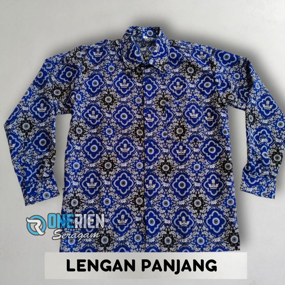 Free Ongkir Seragam Batik Smp Nasional Motif Tunas Harapan Biru Smp