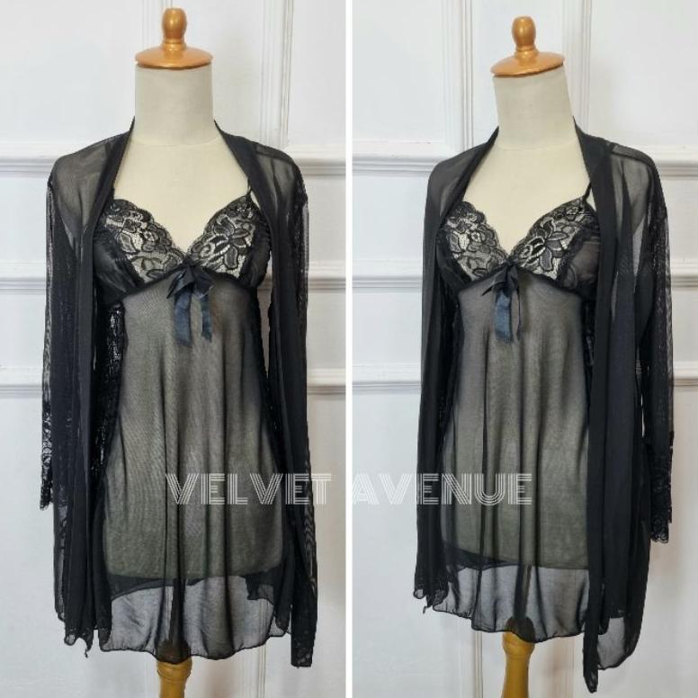 Unik Lingerie Kimono Set Seksi Wanita Wonder 2In1 Bikini Sexy