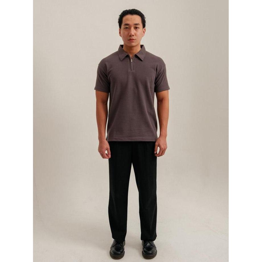 Fidalgo Jasper Halfzip Polo Shirt - Kaos Polo Halfzip Tekstur Pria