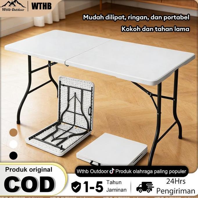 WthbMeja Lipat Portable1.2/1.5/1.8M Meja Lipat Outdoor Laptop Meja Lipat Portable Serbaguna Meja Bel