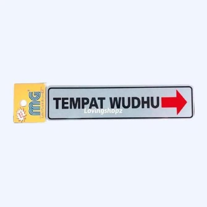 Stiker Tulisan Tempat Wudhu Dengan Arah Ke Kanan Plastik Sticker