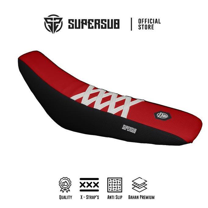 SARUNG JOK SUPERSUB REDXXXX TWO TONE - VARIASI SUPERMOTO MOTOR TRAIL CRF150L KULIT JOK SEAT COVER DT