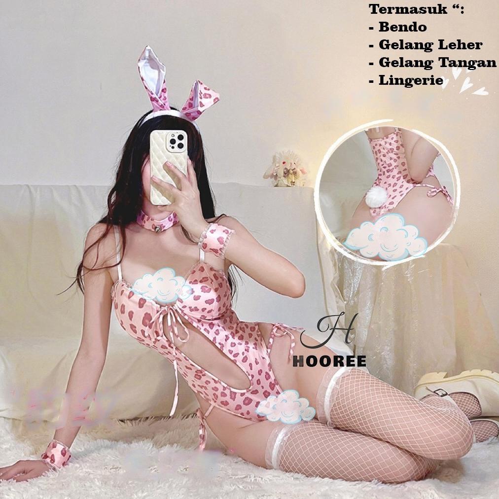 Termurah Lingerie Sexy Hot Binal Open Crotch Cosplay Costume Leopard Kelinci Seksi 1111