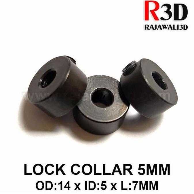 LockCollar Lock Collar 5mm Steel Black OD 14mm Length 7mm