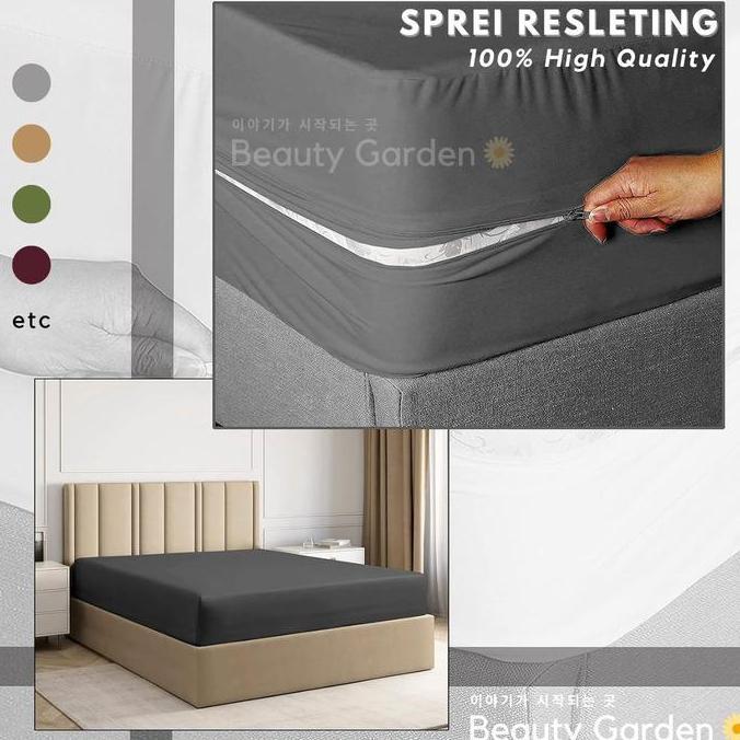 BEBAS ONGKIR - Sprei Resleting Sarung Kasur Busa Tinggi 20,30 Sprei 90x200 | 100x200 | 120x200 Sepra