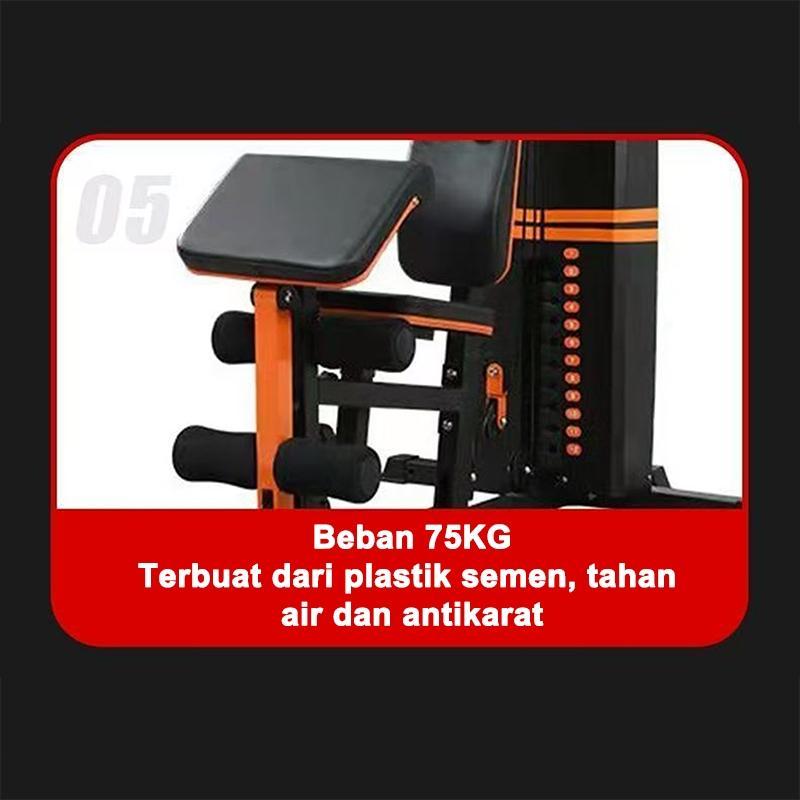 Multigym Alat Fitnes/Home Gym 1 Sisi Multigym Angkat Beban/Alat Olahraga/Dengan Beban 75Kg