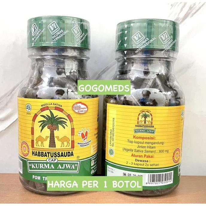 HABBATUSSAUDA CAP KURMA AJWA ISI 210 KAPSUL JINTEN HITAM HABATUSAUDA