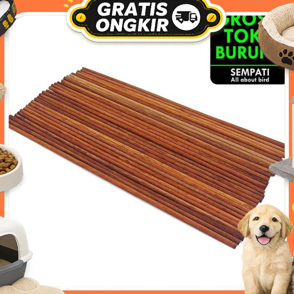 Sempati Grosir Tangkringan Pangkringan Kayu Ulin Halus Panjang 45Cm Diameter 8Mm Isi 10 Pcs Sangkar 