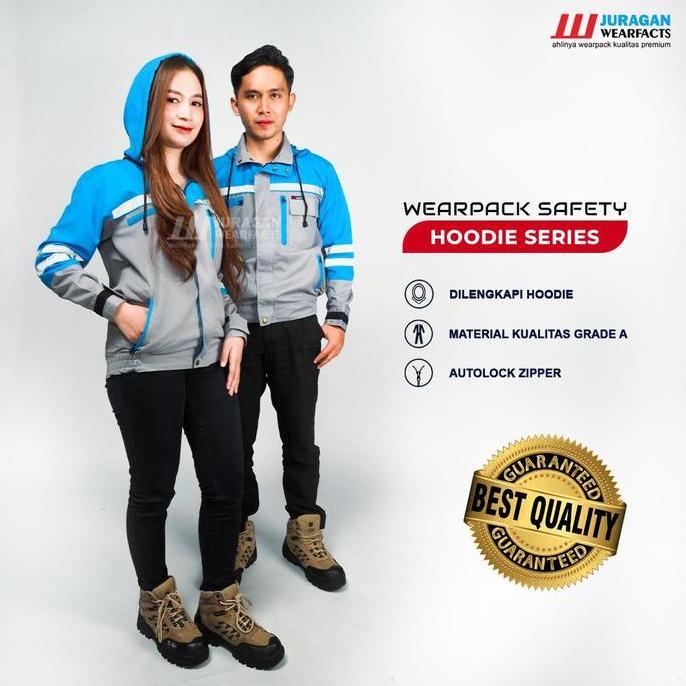 Suhartatishop - [COD] Jaket tambang Jaket hoodie safety Wearpack Safety Atasan seragam kerja lapanga