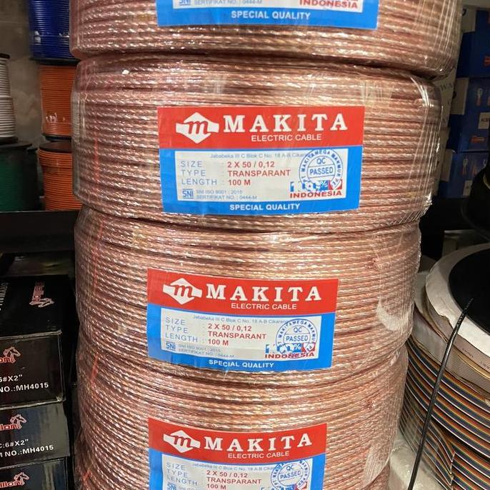 Kabel Speaker Transparan 2x50 Tembaga Murni Makita Kabel Audio