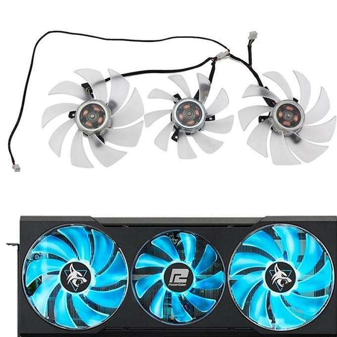 BEBAS ONGKIR - Fan Kipas vga Powercolor RX 6700 xt HELLHOUND 85mm 95mm 4pin