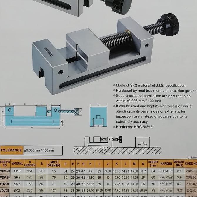 vertex tool maker vise vdv 20