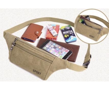 NEW DEALS Tas Canvas Sport Pria & Wanita Tempat Dompet Hp Pinggang Saat Olahraga Waistbag iMport TP0