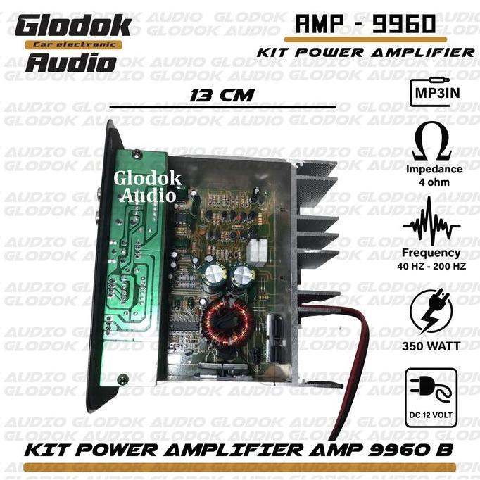Promo Kit Power Amplifier Amp 9960 Bastub 12 Inch Mosfet 350 Watts Subwoofer 6-12 Inch Mp3 Input Dc 