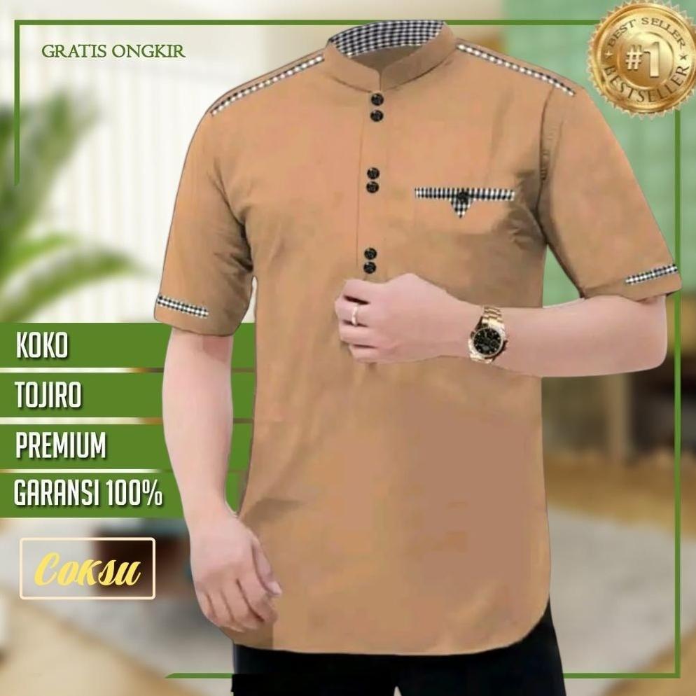 Premium Baju Koko Kurta Tojiro Baju Koko Dewasa Baju Muslim Pria / Koko Tojiro Baju Koko Pria Muslim