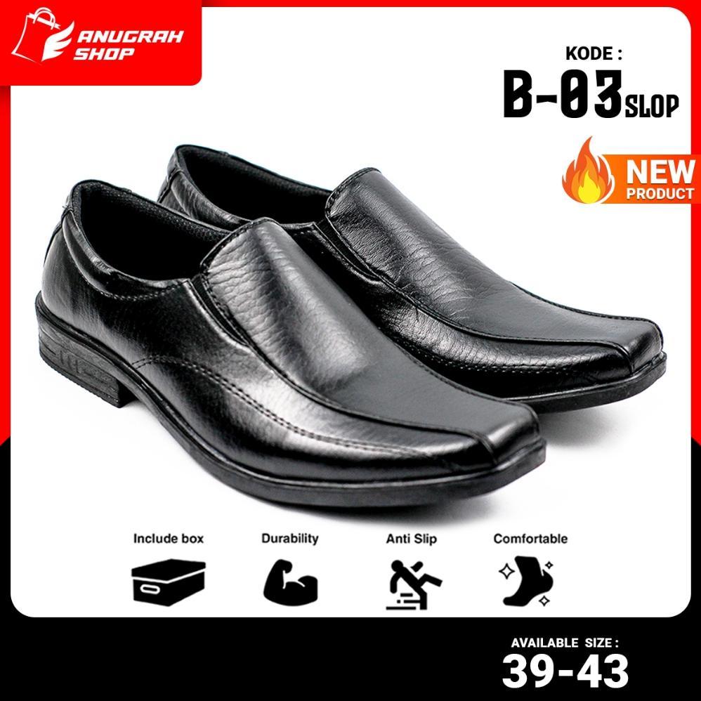 Grade Ori Sepatu Pantofel Pria B-03 Tanpa Tali Sepatu Pantopel Kerja Sepatu Fantofel Cowok Terlaris