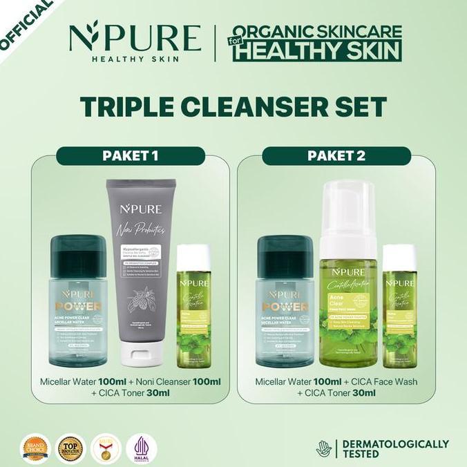 MAMASEHAN_STAR - [EXCLUSIVE CREATOR] NPURE TRIPLE CLEANSE SET MICELLAR 100ML + CLEANSER NONI 100ML /