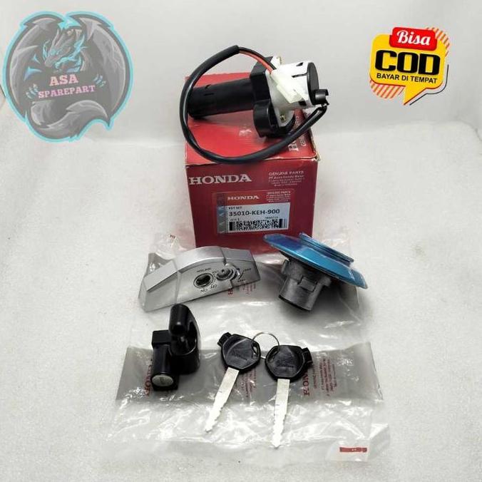 KUNCI KONTAK + TUTUP TANGKI KEH ASLI ORIGINAL MOTOR HONDA MEGAPRO PRIMUS , MEGA PRO ADVANCE MP LAMA 