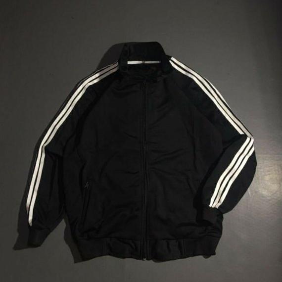 EXCLUSIVE Jaket Tracktop Casual Pria Wanita Black Strip - Jaket tracktop polos