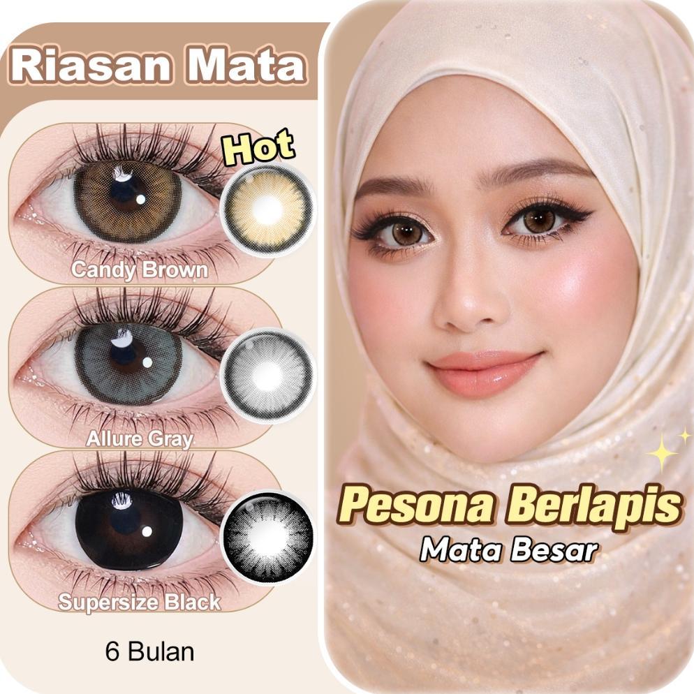 100% aman [0.00~-6.00] magister softlens minus diamond soflen minus soflens 14.5mm allure gray candy