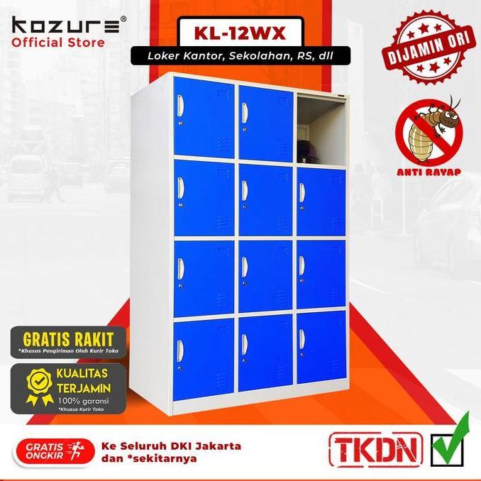LEMARI LOKER BESI 12 Pintu Kozure KL 12WX Ukuran LEBIH LEBAR