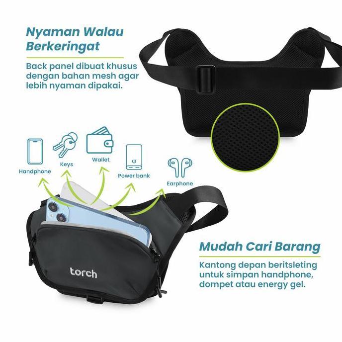 Torch Jabs Sling Bag Running Tas Selempang Olahraga Ringan Kerja Pria Wanita