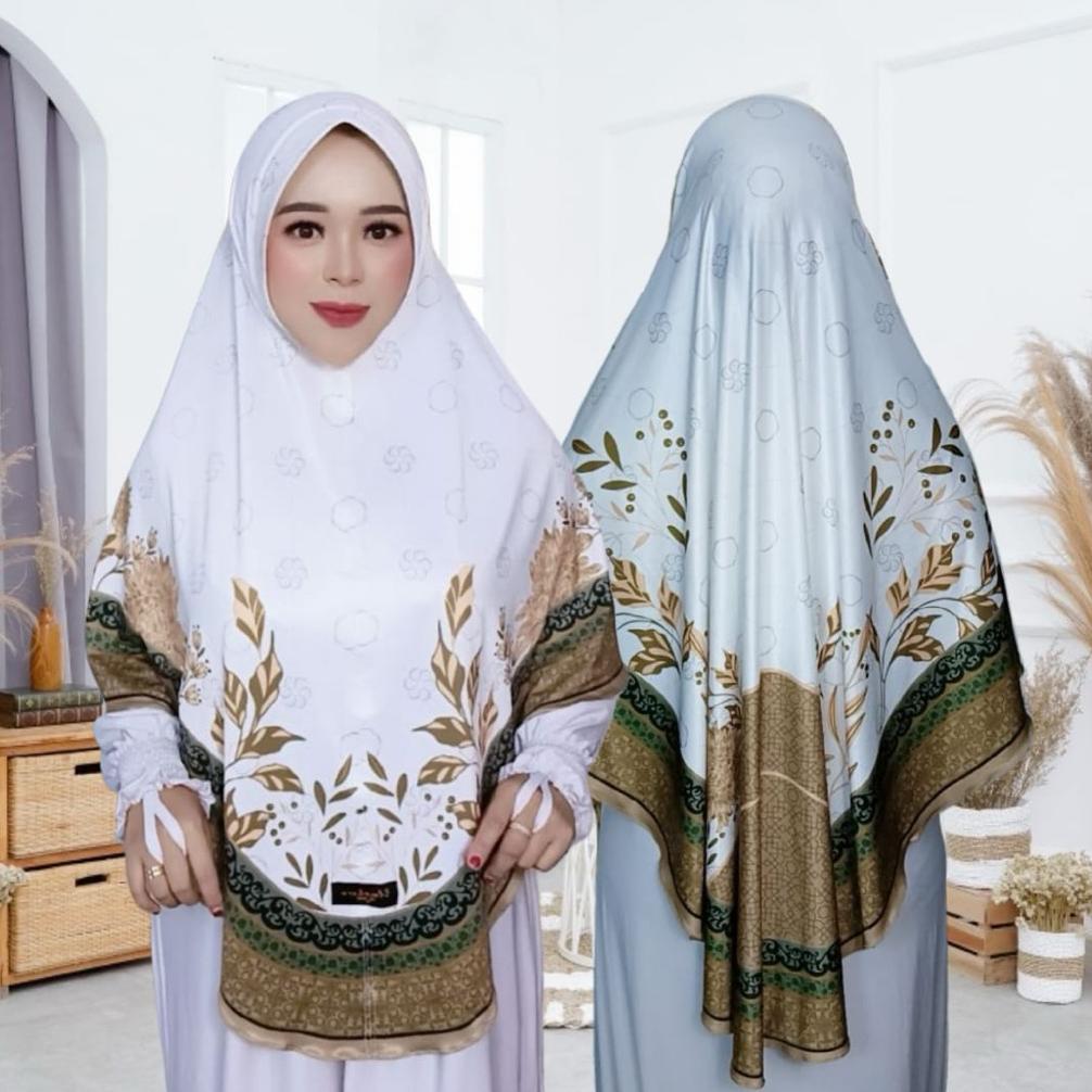 PREMIUM Hijab Bergo Motif Khaira Printing Jumbo Jersey Premium KEKINIAN